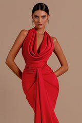 Satin Halter Backless Birthday Dress