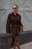 Pintuck Waist Collared Blouse