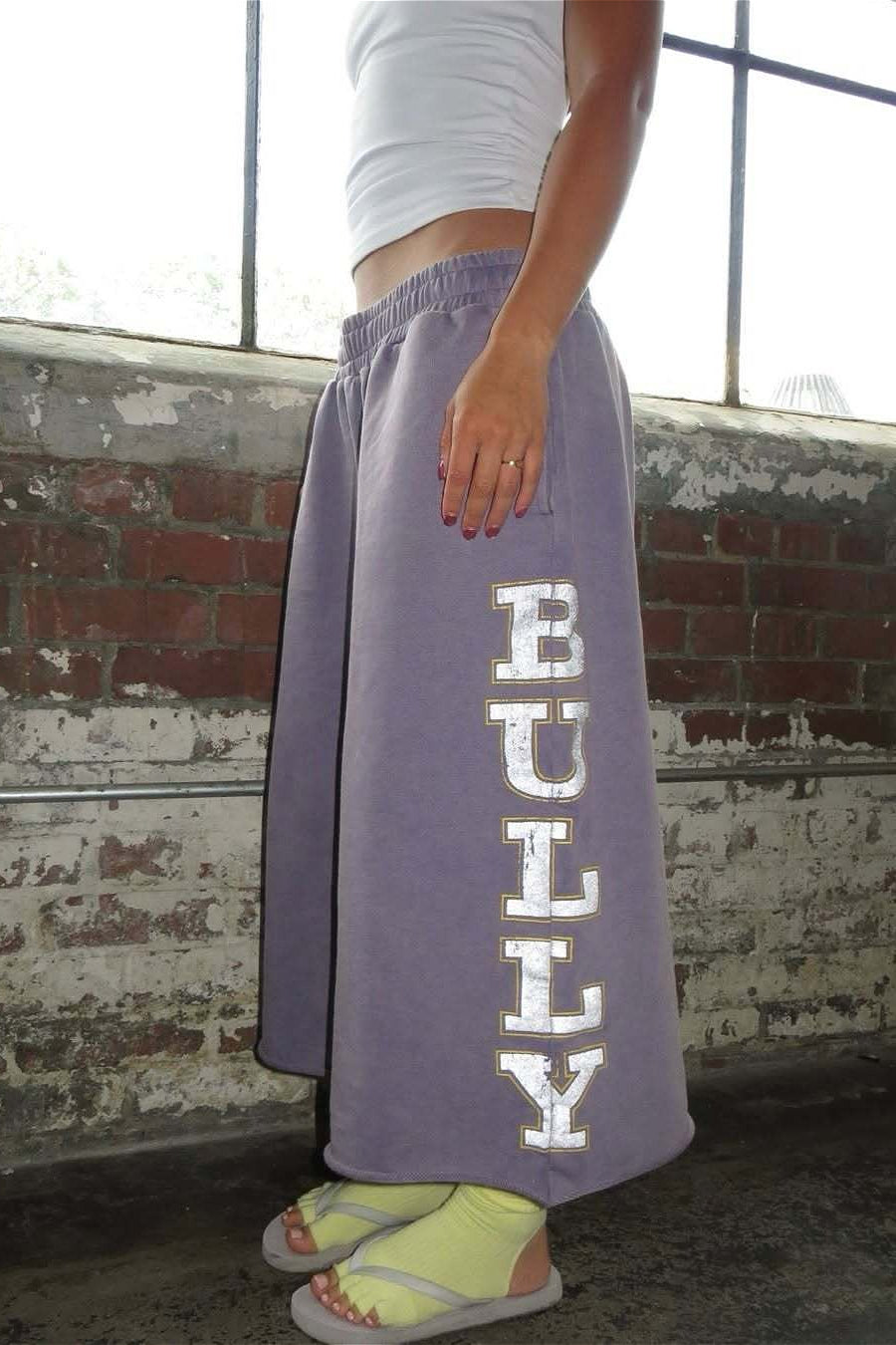 Letter Print Low Rise Cropped Sweat Pants Secondary image