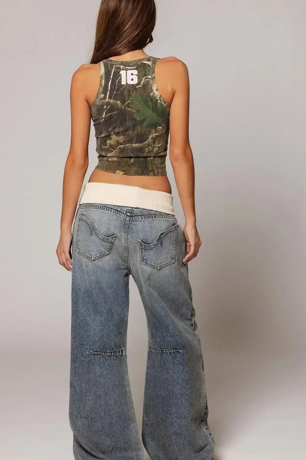 Y2K Hip-hop Stitching Retro Wide-leg Jeans Secondary image