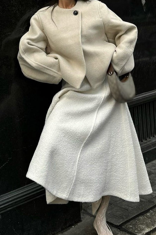 Winter Wool Round Neck Cropped Coat Secondary image