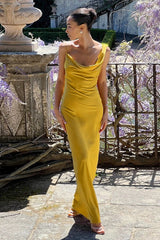 Sexy Backless Halter Satin Formal Dress