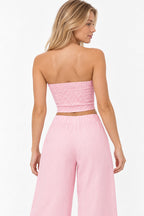 Casual Striped Strapless Pants Set