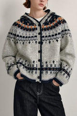 Fair Isle Hooded Cardigan