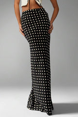 Polka Dot Office Bodycon Midi Skirt