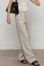 Linen Relaxed Draped Wide Leg Pants