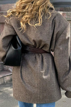 Structured Double Breasted Tweed Coat