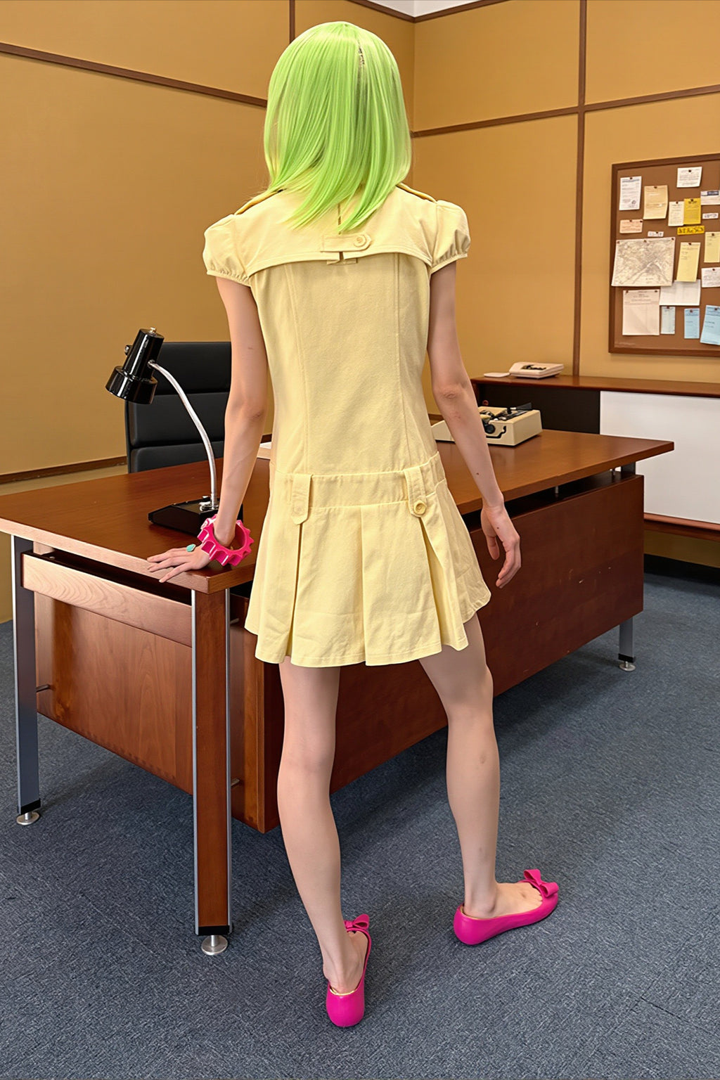 Double Breasted Y2K Puff Sleeve Mini Dress