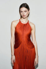 Elegant Halter Tassel Cocktail Dress