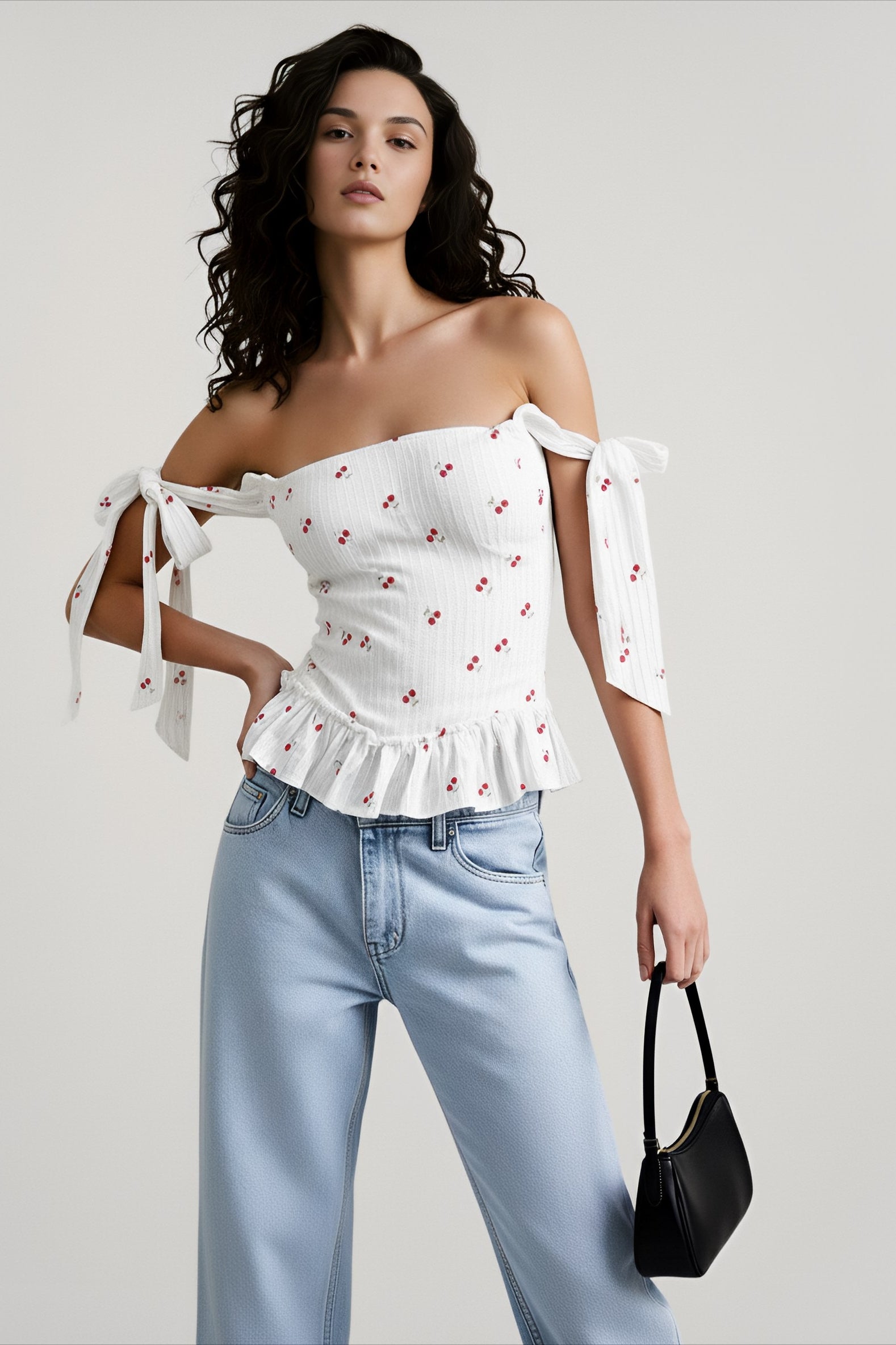 Print Jacquard Waist Cami Top Main image