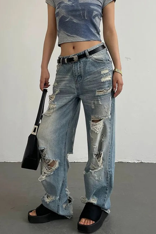Retro Distressed Jeans Secondary image