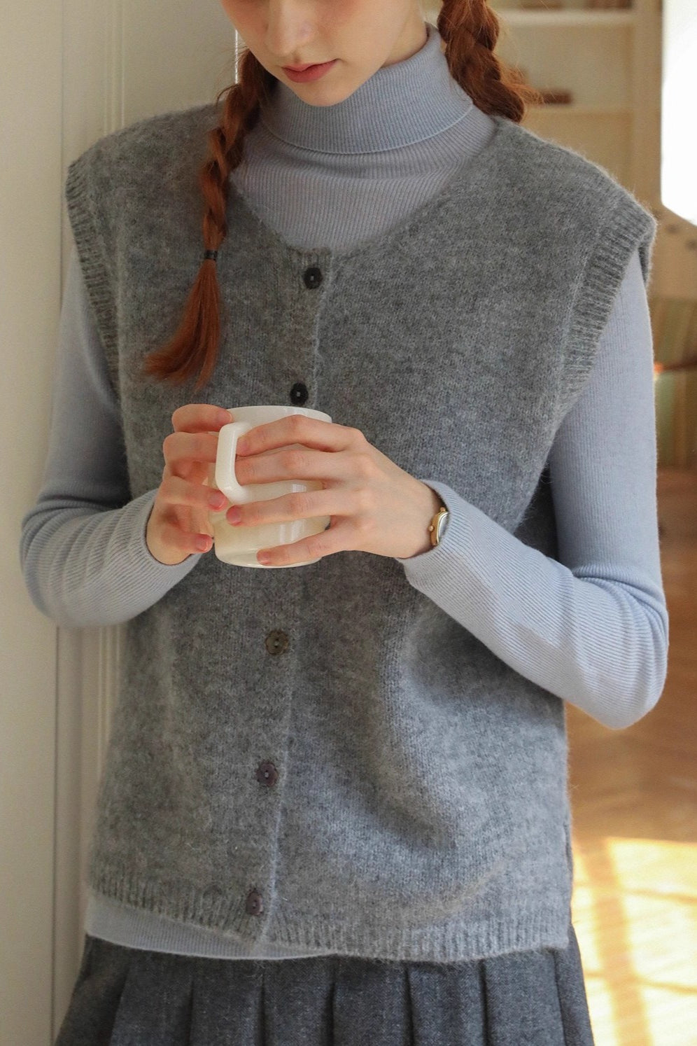 Relaxed Fit Crewneck Knit Top Main image