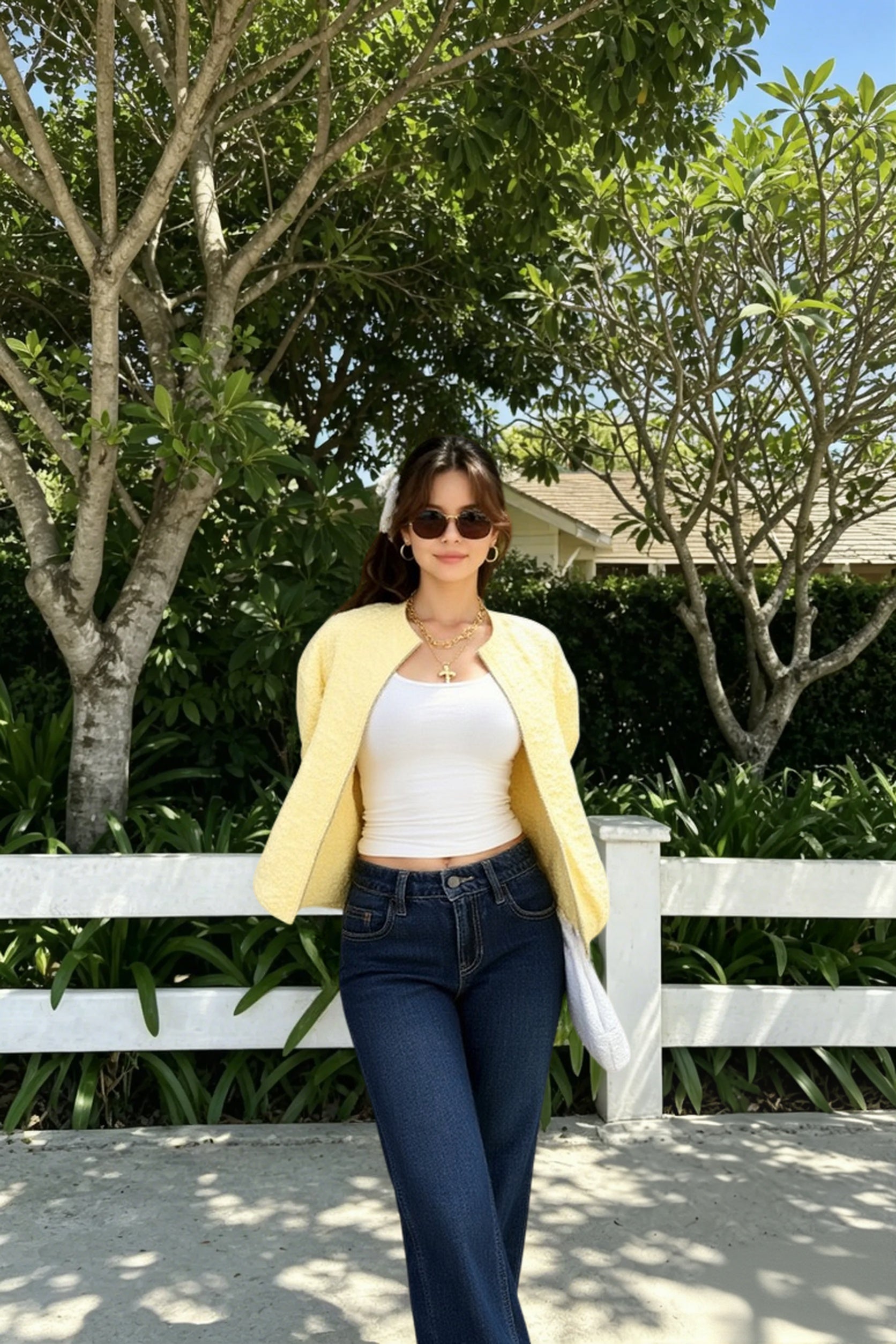 Cropped Jacquard Sleeve Jacket Secondary image
