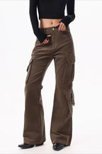 Multi Pocket Stacked Utility Flare Jeans