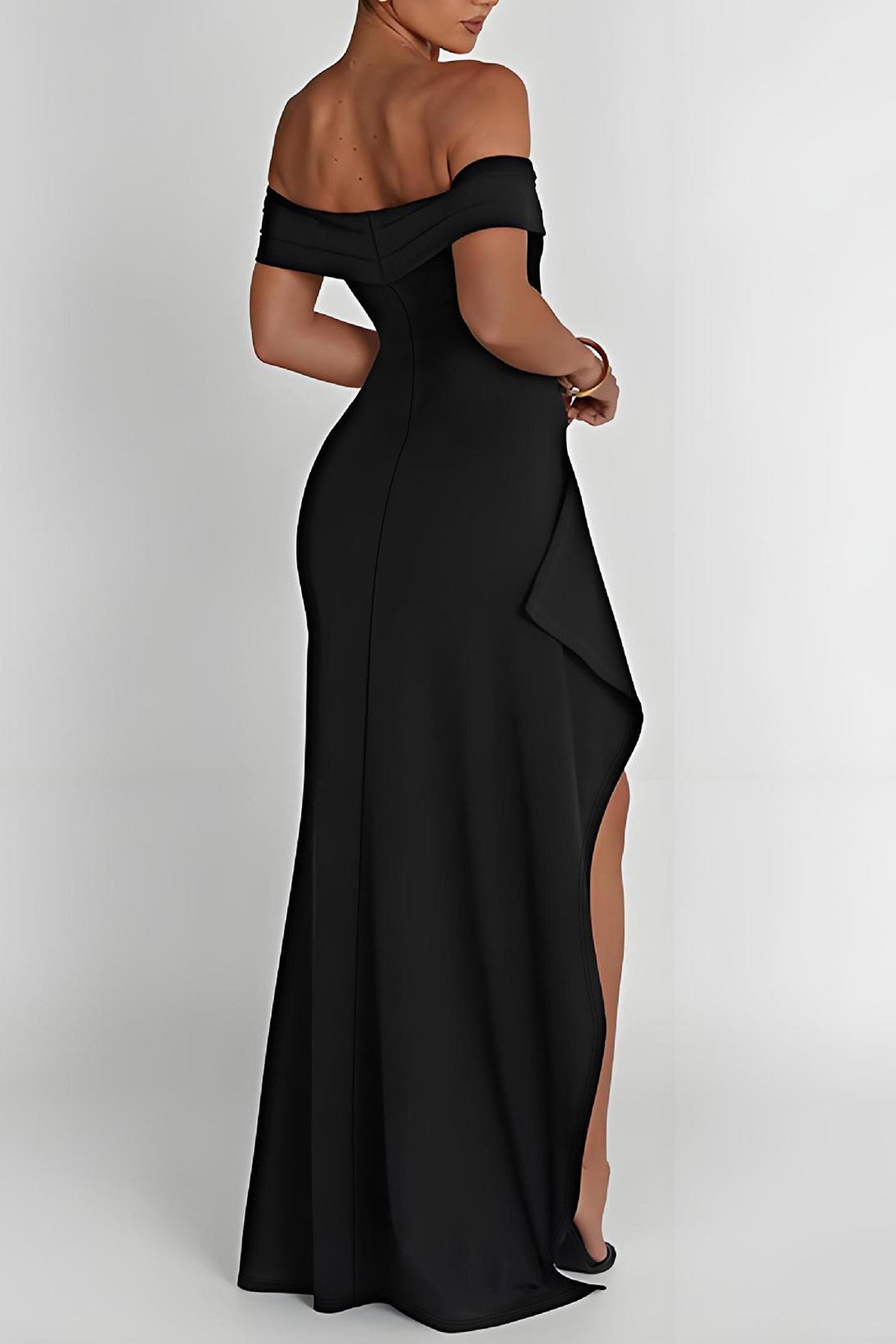 Off Shoulder Slit Elegant Bodycon Dress Secondary image