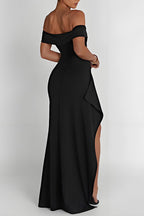 Off Shoulder Slit Elegant Bodycon Dress