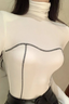 Mesh Paneled Cold Shoulder Color Block Sheer Cropped Crop Top