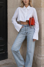 Asymmetrical Cotton Crop Shirt