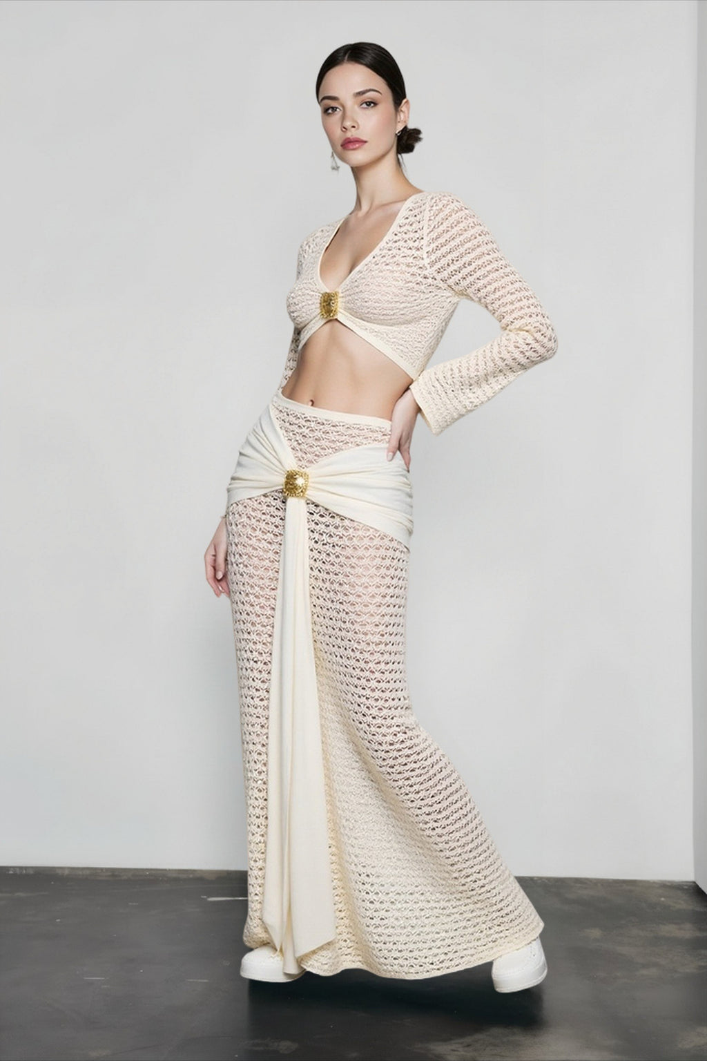 Sexy Bodycon Sheer Cutout Vacation Set