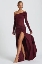 Slim Fit Round Neck Ruched Sheer Bodycon Formal Dress