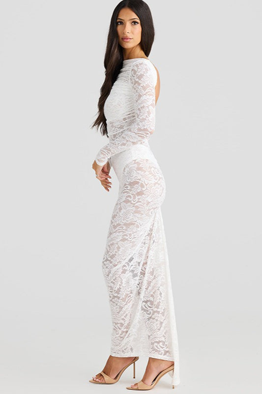 Lace Backless Long Sleeve Lace Dress Secondary image