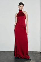 Halter Neck Backless Mermaid Prom Dress