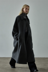 Wool Elegant Loose Extended Long Overcoat