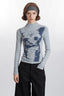 Cat Graphic High Neck Long Sleeve T-Shirt