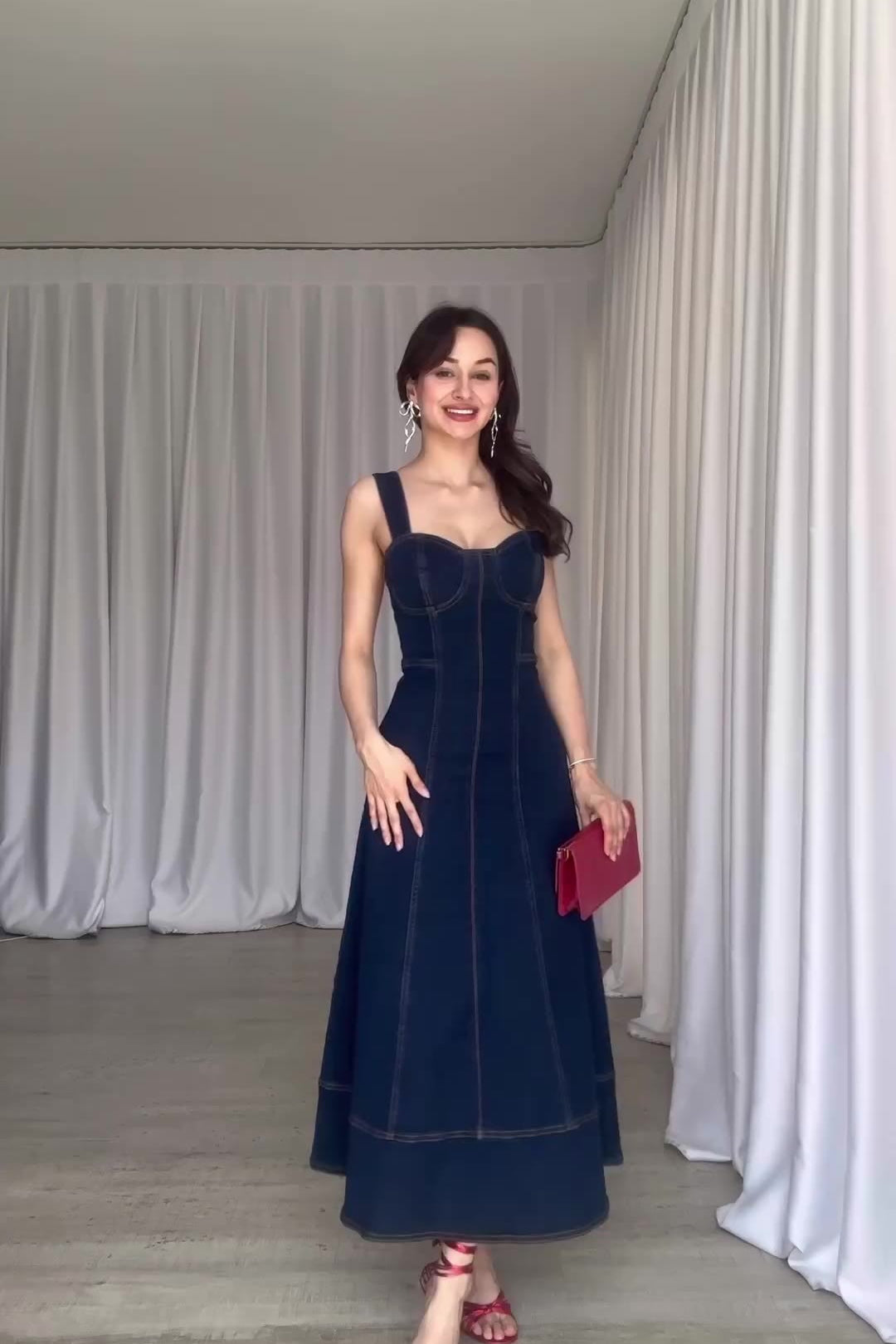 Casual Slim Fit Long Denim Dress Secondary image