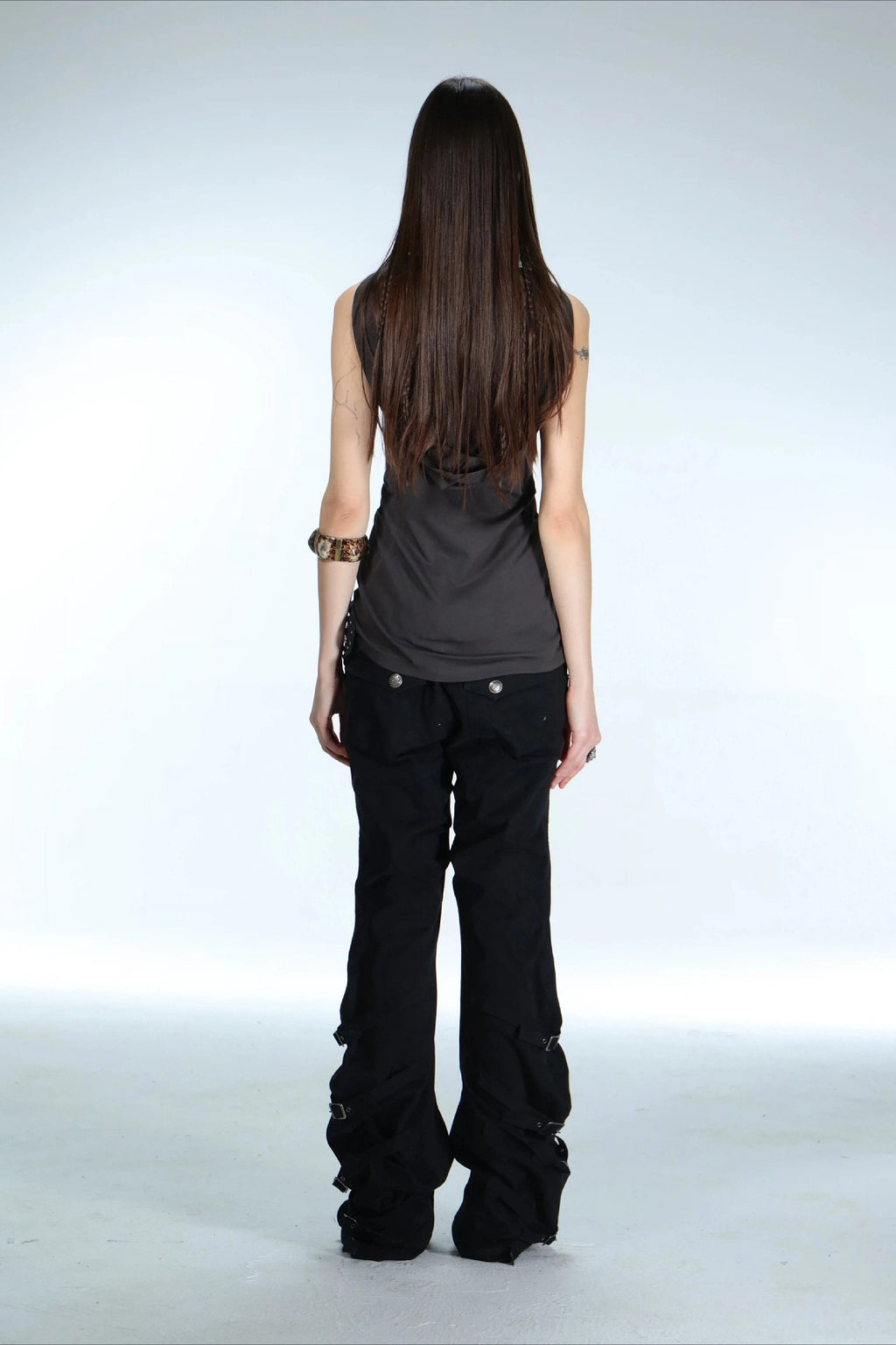 Studded Corset Detail Longline Tank Top