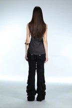 Studded Corset Detail Longline Tank Top