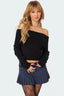 Ribbed Foldover Cropped Knit Top