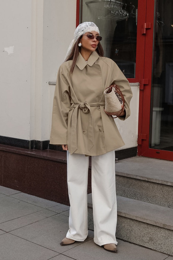 Wrap Waist Trench Style Coat Secondary image