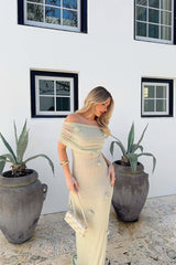 3D Floral Off-Shoulder Maxi Birthday Dress