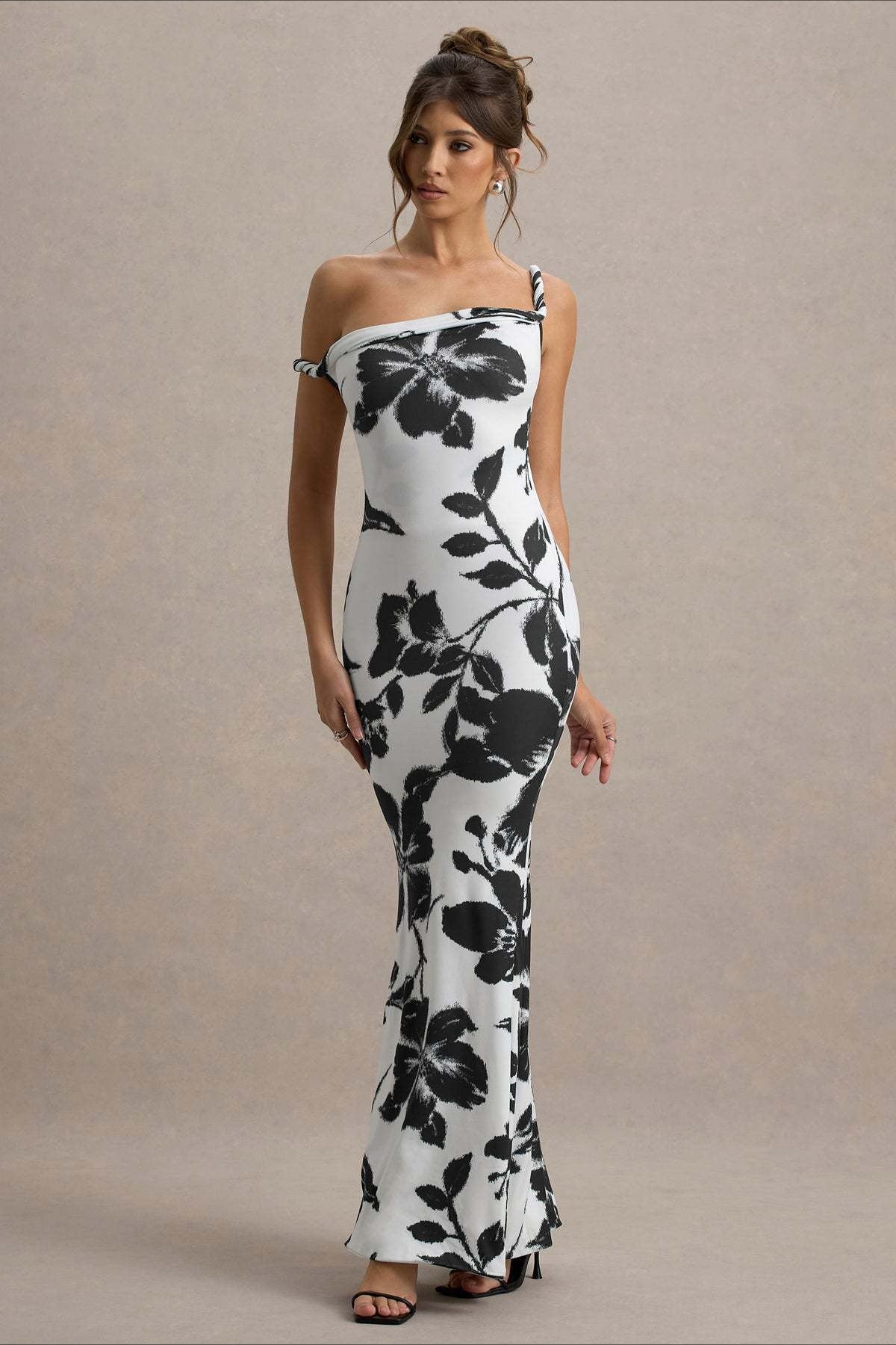 Print One-Shoulder Bodycon Party Dress Secondary image