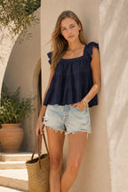 Loose Solid Sleeveless Vest Blouse