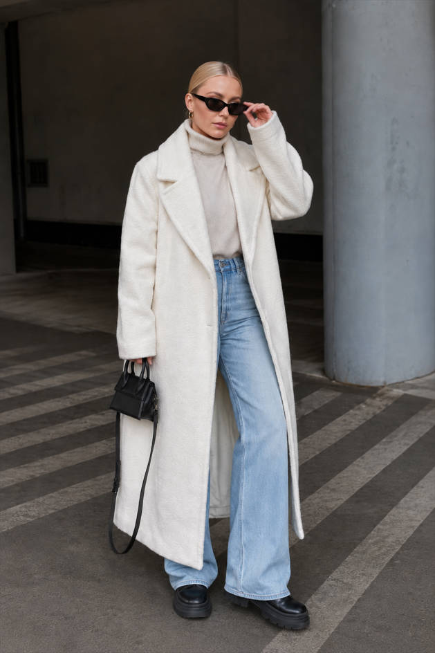 Fleece Lapel Long Sleeve Cozy Overcoat