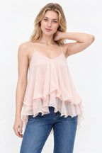 Tie Back Ruffle Layering Cami Top