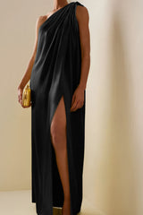 Sexy Asymmetric One Shoulder Slit Formal Dress