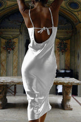 Sultry Open Back Slip Dress