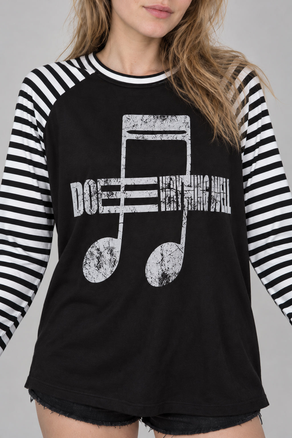 Street Note Letter Print Striped T-shirt