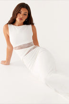 Cut Out Lace Panel Sleeveless Bodycon Dress