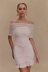 Strapless Ruched Bodycon Mini Dress
