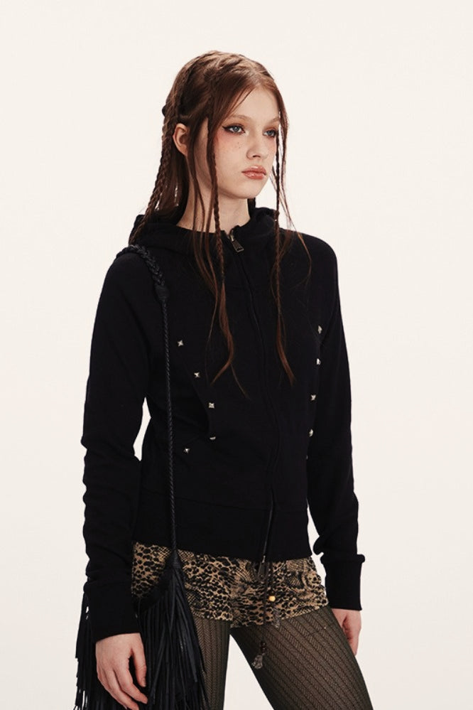 Fitted Cropped Double Zip Hoodie Secondary image