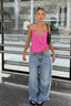 Draped V-Neck Satin Cami Top
