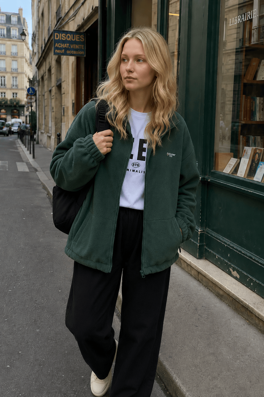Letter Print Zip-up Jacket Main image