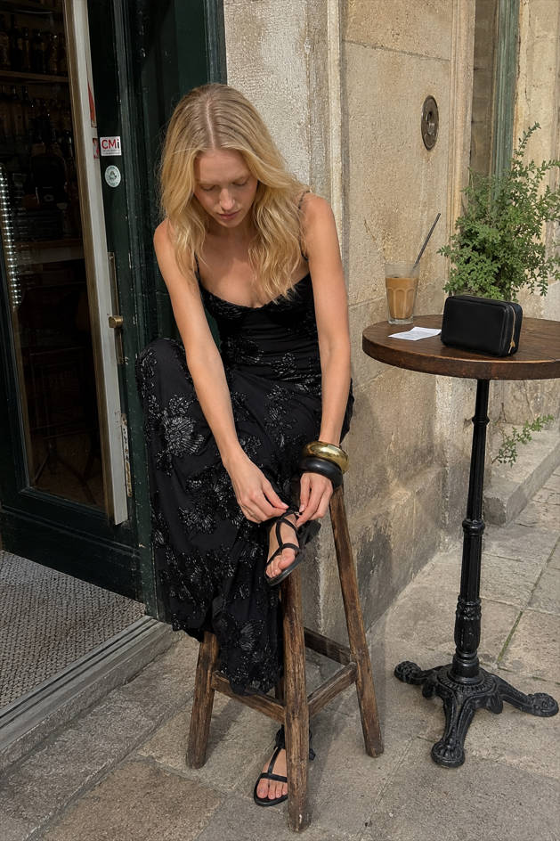 Backless Floral Tie-Up Maxi Dress Secondary image