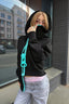 Contrast Oversized Ring Pull Zip Hoodie