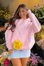 Star Applique Drawstring Pullover Hoodie