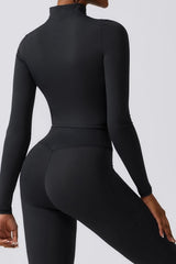 Quick Dry Stand Collar Zip Jacket Leggings Activewear Set